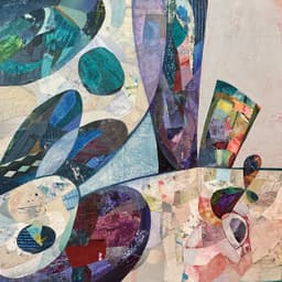 Surratt, Anthony, As the Universe Began to Unravel Philip Finally Figured it All Out, 2025, mixed media collage on birch panel