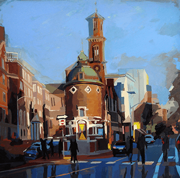 Oana Lauric Harvard Lampoon at the Harvard Club still on exhibit at the Red Room in the Copley Society.