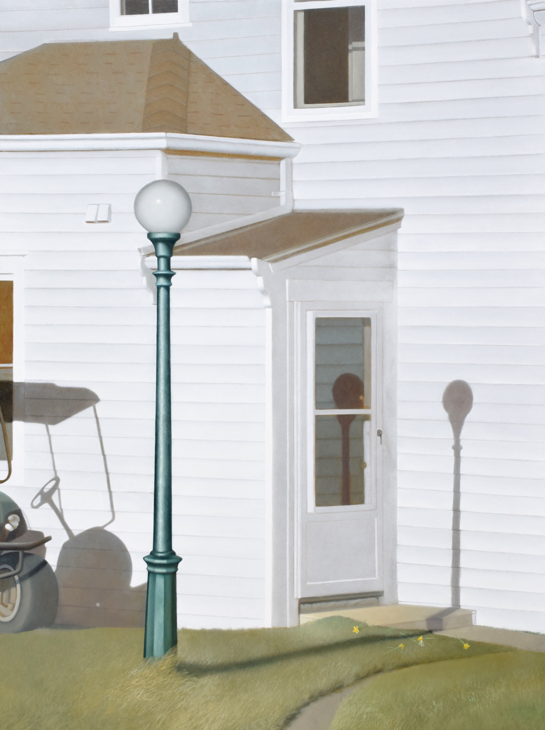 Lamp Post with Shadow, oil on panel, 48” x 36” by Tamalin S. Baumgarten | Artscope Magazine